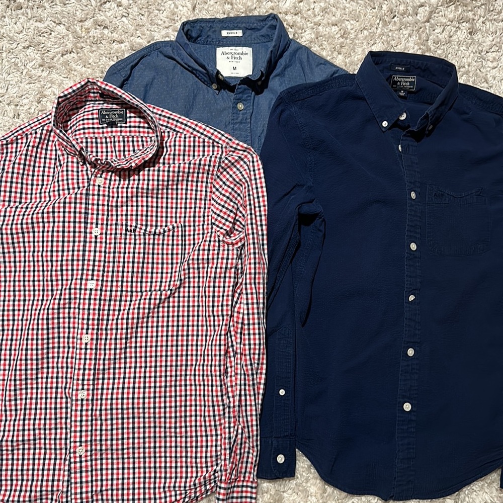 3 Abercrombie & Fitch Long Sleeve Shirts for $18 - Size M